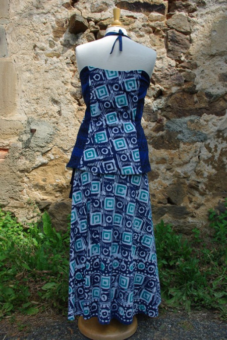 Ensemble Taille Basse Jupe pagne évasée
